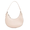 Borsa a mezzaluna bianco crema minimalista in ecopelle di alta qualità con finitura liscia - Bianco