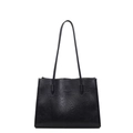 Sac fourre-tout vintage en similicuir noir avec texture plissée et anses élégantes - Noir