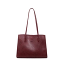 Grand sac cabas bordeaux en similicuir texturé avec de longues anses pour femme - Bordeaux