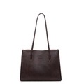 Sac fourre-tout vintage café foncé en cuir ciré avec lettrage tendance de mode - café