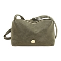 Borsa a tracolla retrò verde scuro con trama in pelle vintage e dettagli dorati - Verde