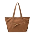 Sac fourre-tout marron en simili cuir avec bretelles réglables et boucle dorée - Marron