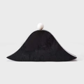 Acrylic black marble shell clutch bag with a white spherical clasp for evening events - Black (Marble Pattern)