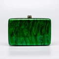 Bolso de noche de acrílico verde mármol con cierre dorado para bodas y fiestas - Verde