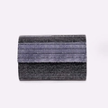 Sparkly acrylic striped evening clutch bag in dark blue and black glitter finish - Black