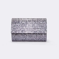 Elegant gray and white acrylic mosaic patterned clutch bag for women party evening - Silver-Mosaic Texture