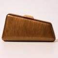 Fashion acrylic evening clutch bag with wavy texture and unique metal clasp in vintage gold - Coffee