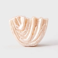 Fashionable acrylic hair claw with shell shape and pearlescent marble texture for women - Apricot