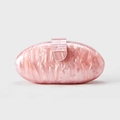 Chic pink marble acrylic shell clutch bag with metallic clasp for evening parties - Pink