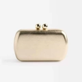 Elegante gouden avondclutch met dubbele bolsluiting voor bruiloften en chique feesten - Goud