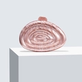 Detail of pink marble textured acrylic clutch bag with concentric ring pattern and lock - Lotus Pink