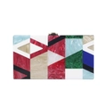Schicke Acryl-Clutch mit bunten geometrischen Farbblöcken und goldenem Metallverschluss - Mehrfarbiger geometrischer Patchwork-Stil