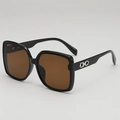 Schicke Retro-Quadrat-Sonnenbrille mit schwarzem Rahmen und braunen Gläsern für Damen - Schwarzer Rahmen Tee Gläser