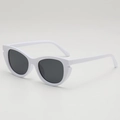 Occhiali da sole cat-eye retrò bianchi con lenti scure, occhiali eleganti estivi per donna - Montatura Bianca Lenti Grigie