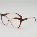 Montura de gafas cat-eye con degradado de marrón a transparente y diseño de aro completo - Marrón Degradado