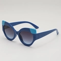 Occhiali da sole cat-eye con montatura blu a contrasto e lenti grigie sfumate - Montatura Blu Scuro Lenti Doppio Grigio