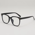 Classic black square frame glasses with golden decorative rivets and clear lenses - Black Frame Clear Lenses