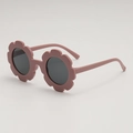 Lunettes de soleil pour enfants en forme de fleur vieux rose avec verres gris foncé - Monture Rose Foncé Verres Gris