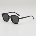 Minimalist square frame kids sunglasses with matte black finish and UV protection lenses - D05 Z-4 / Black Frame Grey Lens