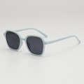 Kids minimalist light blue matte square sunglasses with dark lenses for UV protection - D05 Z-4 / Blue Frame Grey Lens