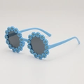 Occhiali da sole per bambini con montatura a margherita azzurra e lenti grigio scuro - Blu