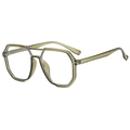 Occhiali geometrici a doppio ponte montatura poligonale oversize verde scuro - Verde Trasparente