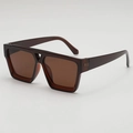 Retro kleine Sonnenbrille in Teefarbe mit stilvollem quadratischem Vintage-Design - Tee Rahmen Tee Gläser