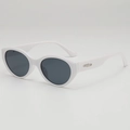 Occhiali da sole cat-eye bianchi retrò con lenti grigie e dettagli in metallo - Montatura Bianca Lenti Grigie