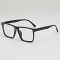 Classic black full-rim square sunglasses with a retro minimalist frame for women - Black Frame Clear Lenses