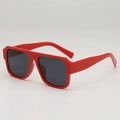 Occhiali da sole quadrati oversize alla moda con montatura rossa e lenti scure unisex - Montatura Rossa Lenti Grigie