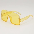 Lunettes de soleil bouclier jaunes à demi-monture avec verres intégrés pour 2025 - Monture Jaune Verres Jaunes