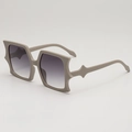 Oversized khaki butterfly sunglasses with star-shaped frames and gradient grey lenses - One Size / Grey Frame Grey Lens
