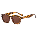 Chic tortoiseshell square sunglasses with brown resin lenses and metal rivets on temples - Tortoise Shell Frame
