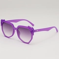 Irregular purple oversized sunglasses with geometric frame and gradient lenses - Purple Frame Gradient Purple Lens