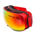 Spherical double-layer anti-fog ski goggles with red frame and orange mirror lens - Red Frame Iris Lens (C3/RED-IRIS)