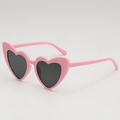 Lunettes de soleil coeur roses pour enfants avec verres foncés et style mode esthétique - Rose