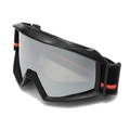 Anti-fog sports goggles with black frame and silver mirrored lenses for skiing and motocross - Black/Mercury Lens (C1)