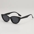 Classic black cat-eye sunglasses with dark grey lenses and a sleek retro frame design - D17 Z-1 / Black Frame Grey Lens