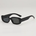 Classic retro black square frame sunglasses for children with dark grey lenses - Black Frame Grey Lens