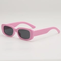 Lunettes de soleil vintage carrées pour enfants en rose vif avec verres foncés - Monture Rose Lentille Grise
