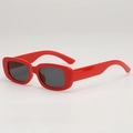 Lunettes de soleil rétro carrées pour enfants avec monture rouge brillant et verres gris - Monture Rouge Verres Gris