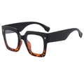 Fashionable square frame sunglasses in black and tortoiseshell finish for party wear - Black & Tortoise Frame Clear Lens