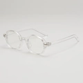 Oval transparent resin sunglasses in a clear finish with stylish lightweight frames - Transparent Frame Clear Lens
