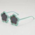 Occhiali da sole per bambini a forma di fiore verde menta con lenti scure e montura carina - Verde