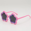 Simpatici occhiali da sole a forma di fiore rosa per bambini con montatura resistente - Rosa