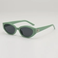 Lunettes de soleil œil-de-chat rétro avec monture vert menthe et verres anti-UV - Monture Verte Verres Gris