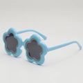 Simpatici occhiali da sole per bambini a forma di fiore azzurro con dettagli rosa - Blu