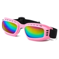 Pink skiing goggles with rainbow polarized lenses and adjustable black elastic headband - Pink Frame Pink (C4)