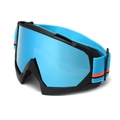 Winter ski goggles with blue coated lenses and anti-UV black frame for outdoor sports - C1/Black/Blue Lens
