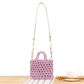Handmade purple crochet mini bag with golden chain strap for summer fashion style - Light Purple
